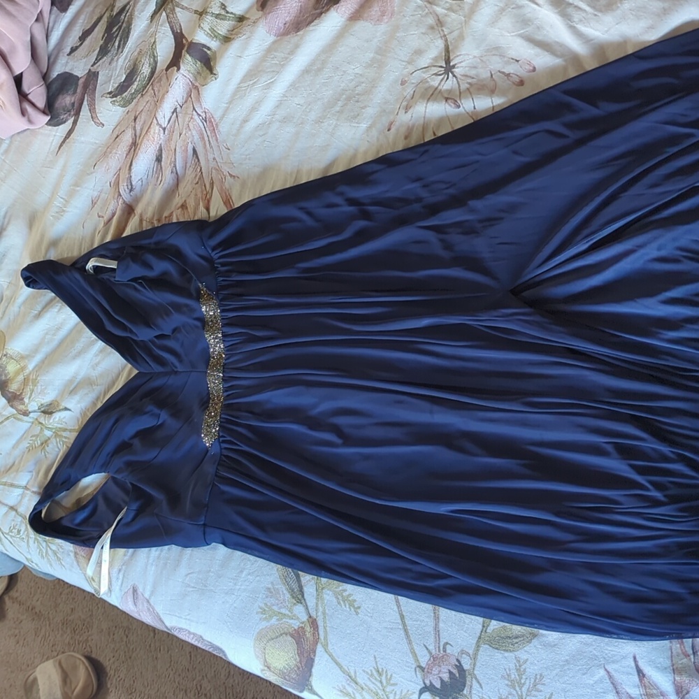 Navy Blue, floor length, bridesmaids dress.